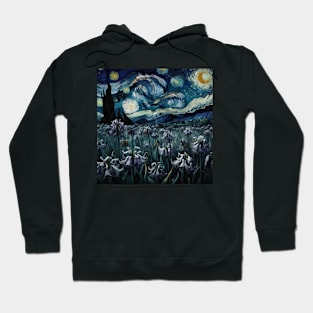 Enchanted Flower Garden Night: Agapanthus Starry Floral Hoodie